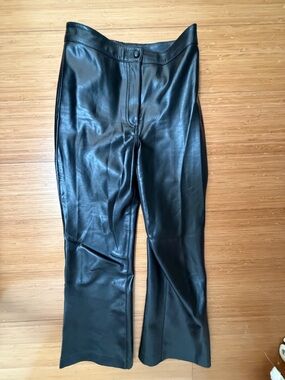 Aritzia Wilfred Faux Leather Pants Black High Rise Melina Style Size 0